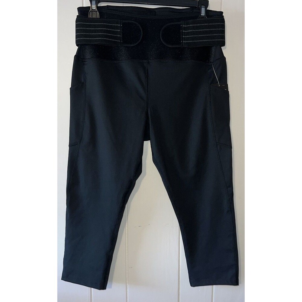 Tommie Copper Women Size Large Adj. 2 Pockets Capris Leggings 19"